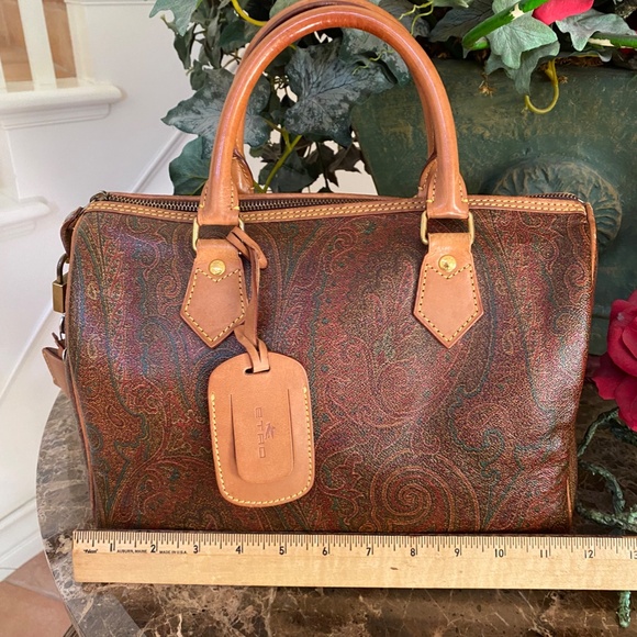 Etro Milano VINTAGE Made in Italy paisley purse EUC w/luggage tag, key & lock - Picture 2 of 16